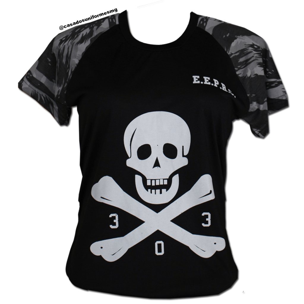 Camisa em PV anti-pilling silkada com manga camuflada