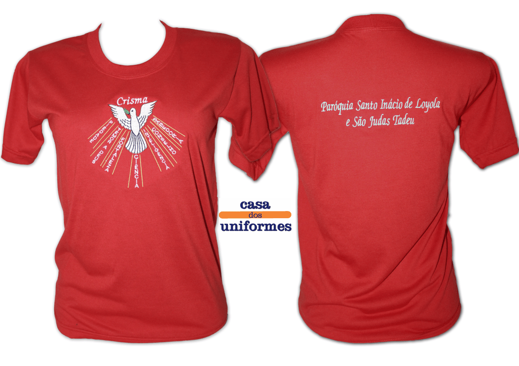 Camisa em PV bordada frente e costas