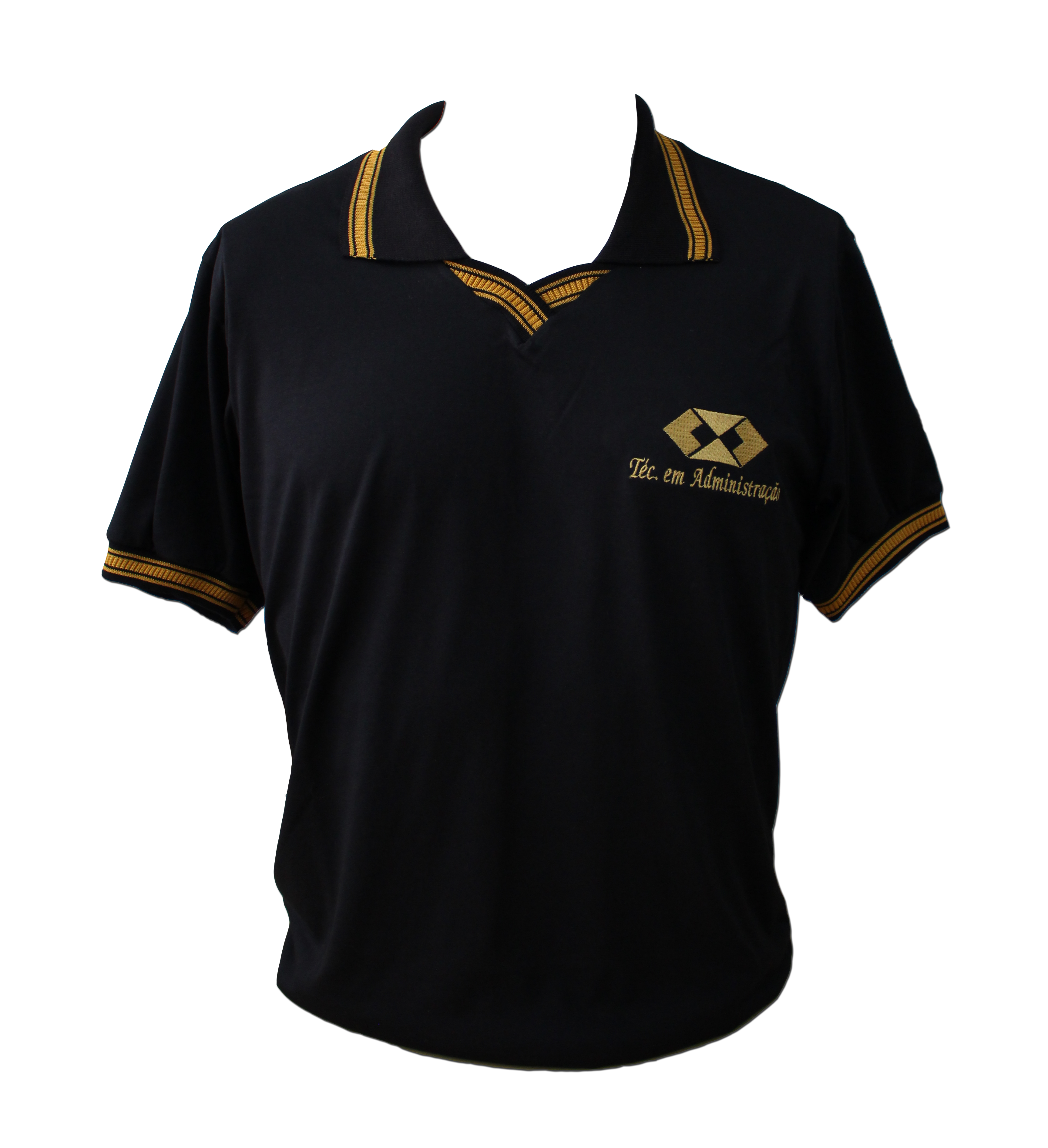 Camisa polo decote em V, em PV anti-pilling bordada