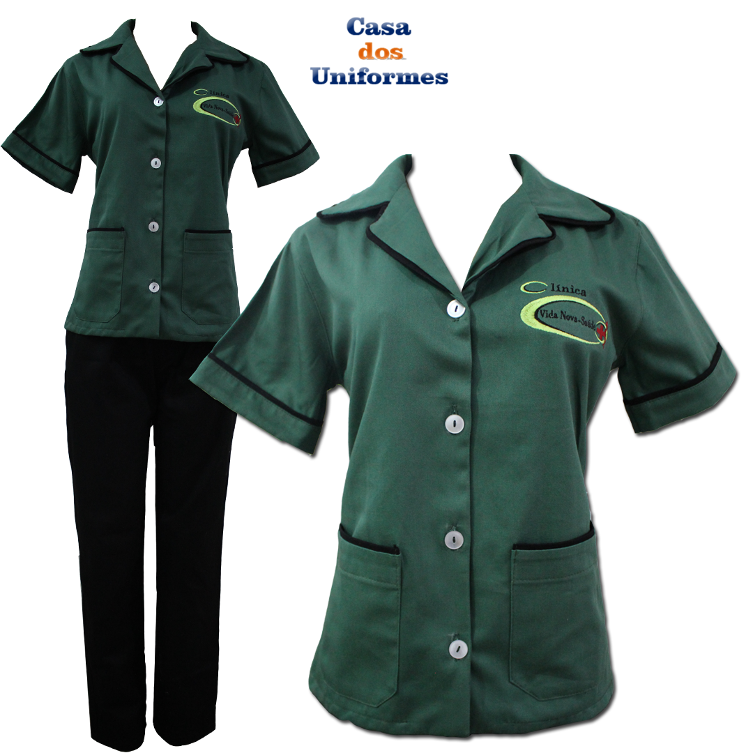 Jaleco e Calça em brim